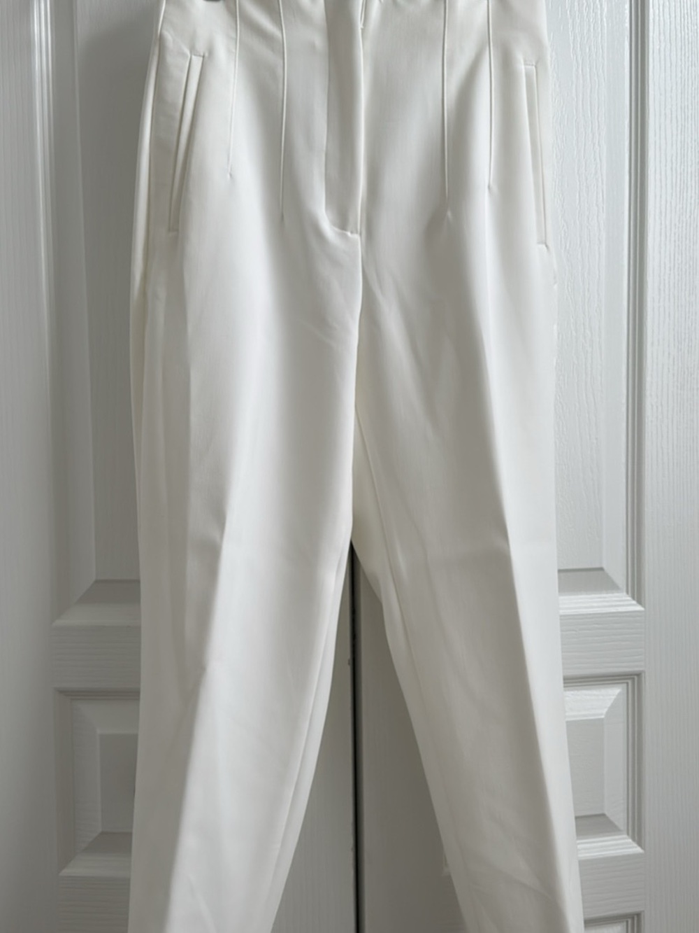 Zara Off-White High-Rise Tailored Trousers